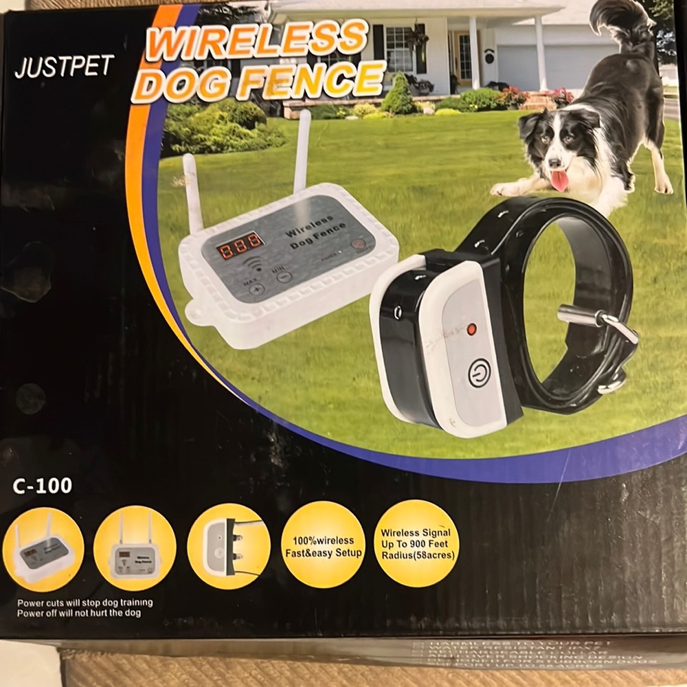 Dog wireless fence with two collars